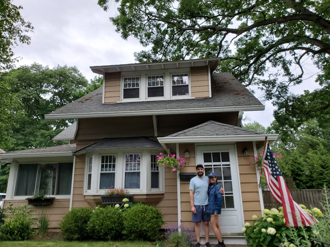 Kristy and Josh In front of their Connecticut Home